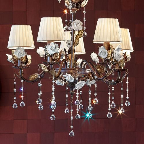 Подвесной светильник Masiero CERAMIC GARDEN 5 Avorio/Oro Pallido-Cuoio/Oro/Rame