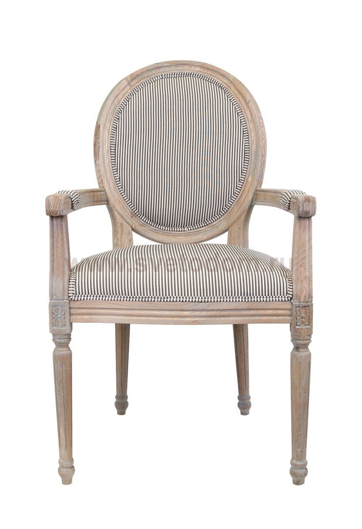 Мягкий стул с подлокотниками Diella Pinstripe MAK interior CF-1916B-P Бежевый, черный