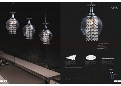Светильник подвесной Crystal lux CHIK SP1 CHROME 1380/201