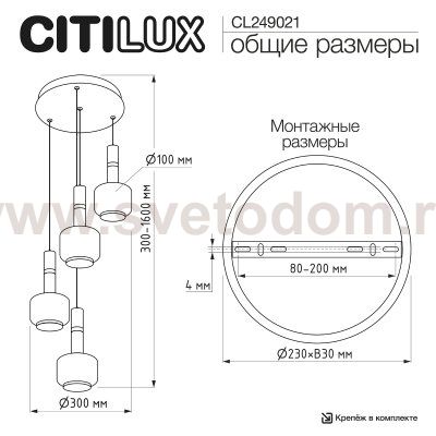 Citilux LASS CL249021 LED Подвесной светильник