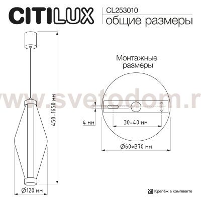 Подвесной светильник Citilux CL253010 TANNA