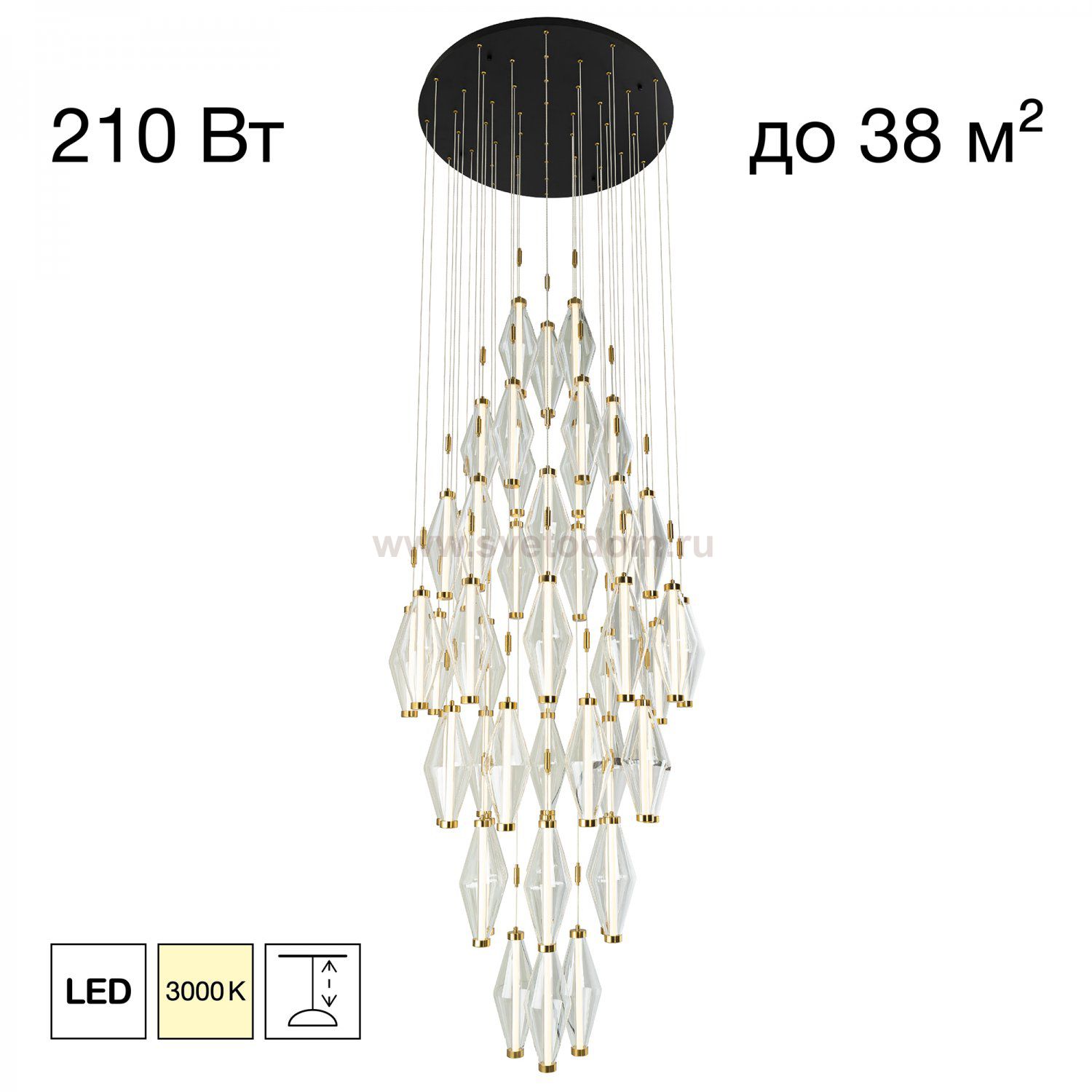 Citilux TANNA CL253050 LED Каскадная люстра Латунь