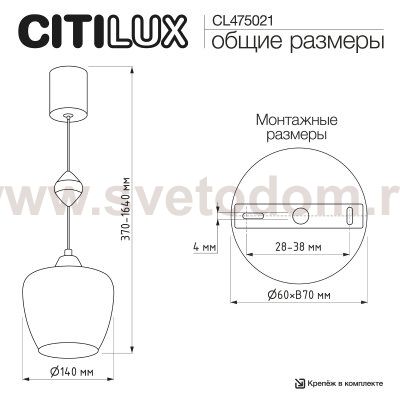 Citilux NORT CL475021 Подвесной светильник