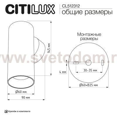 Светильник настенный Citilux CL512312 AXEL
