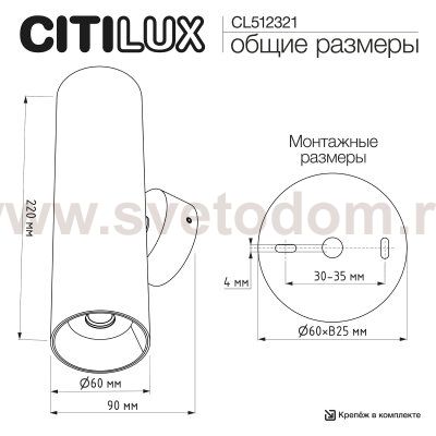 Citilux AXEL CL512321 Настенный светильник Чёрный