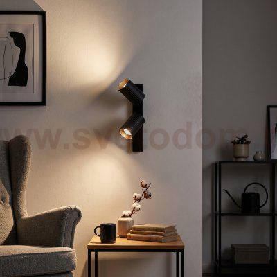 Citilux AXEL CL512521R Спот поворотный двойной Чёрный Рифлёный