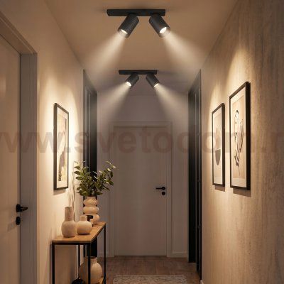 Citilux AXEL CL512521R Спот поворотный двойной Чёрный Рифлёный