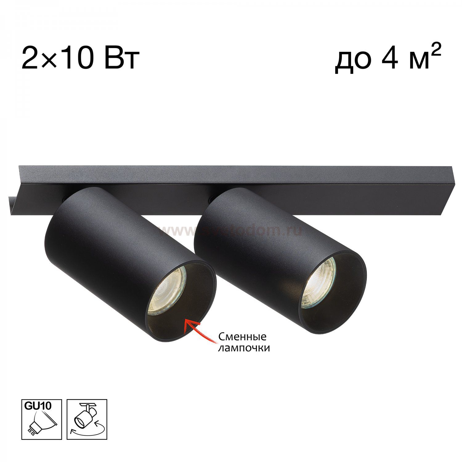 Citilux AXEL CL512521 Спот поворотный двойной Чёрный