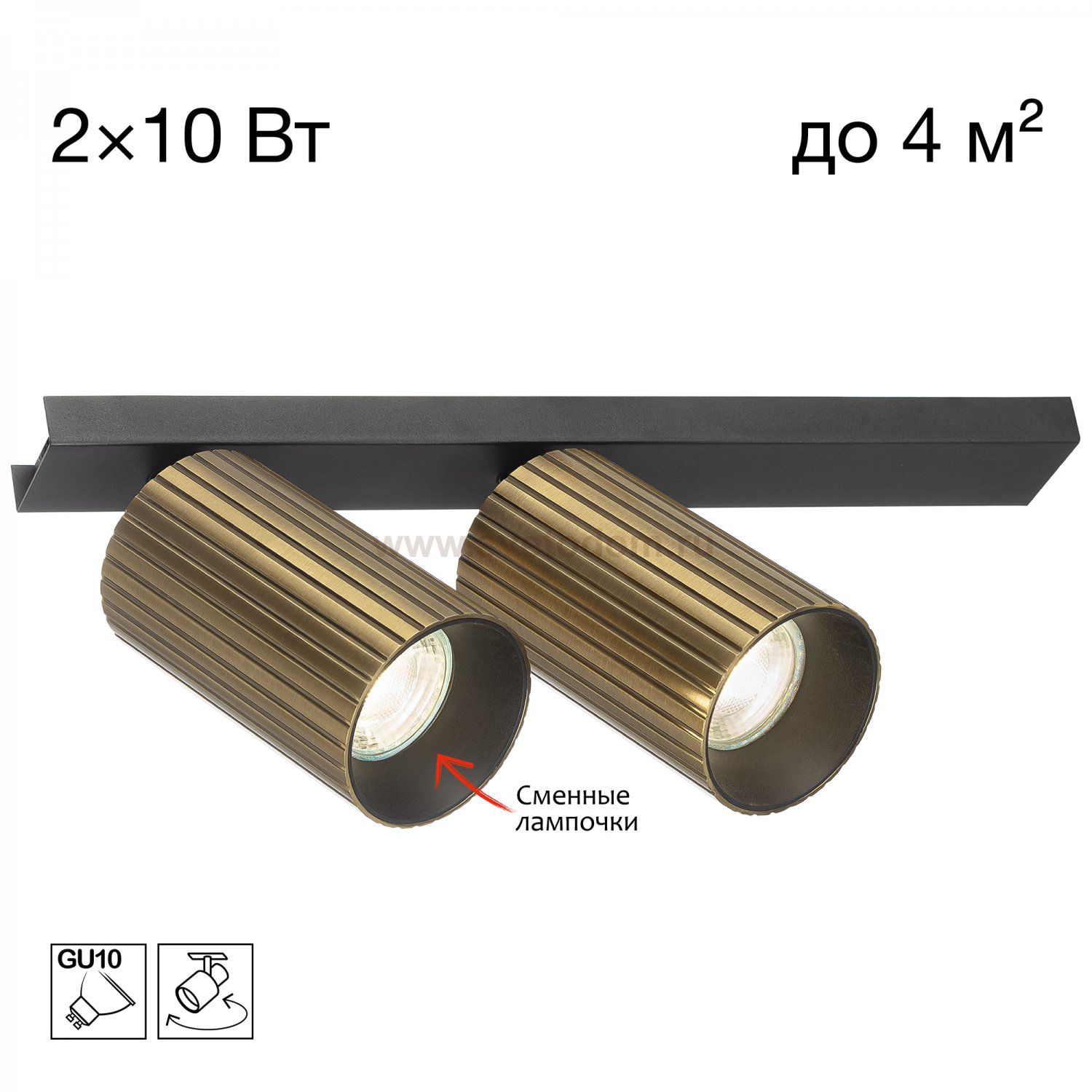 Citilux AXEL CL512523R Спот поворотный двойной Бронза Рифлёный