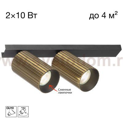 Citilux AXEL CL512523R Спот поворотный двойной Бронза Рифлёный
