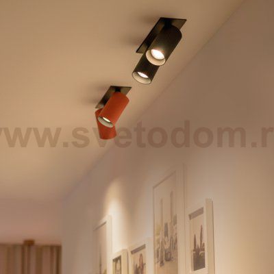 Citilux AXEL CL512D21R Спот поворотный встраиваемый двойной Чёрный Рифлёный