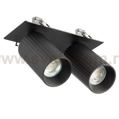 Citilux AXEL CL512D21R Спот поворотный встраиваемый двойной Чёрный Рифлёный
