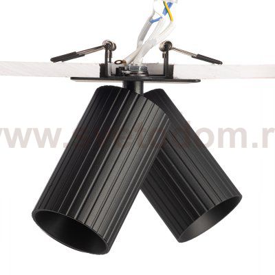 Citilux AXEL CL512D21R Спот поворотный встраиваемый двойной Чёрный Рифлёный