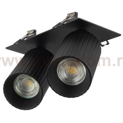 Citilux AXEL CL512D21R Спот поворотный встраиваемый двойной Чёрный Рифлёный