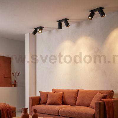 Citilux AXEL CL512D21R Спот поворотный встраиваемый двойной Чёрный Рифлёный