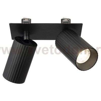Citilux AXEL CL512D21R Спот поворотный встраиваемый двойной Чёрный Рифлёный