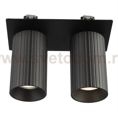 Citilux AXEL CL512D21R Спот поворотный встраиваемый двойной Чёрный Рифлёный