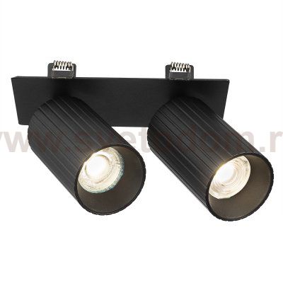 Citilux AXEL CL512D21R Спот поворотный встраиваемый двойной Чёрный Рифлёный