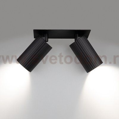 Citilux AXEL CL512D21R Спот поворотный встраиваемый двойной Чёрный Рифлёный