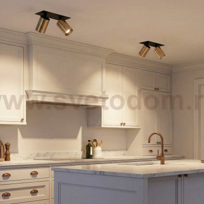 Citilux AXEL CL512D22 Спот поворотный встраиваемый двойной Латунь