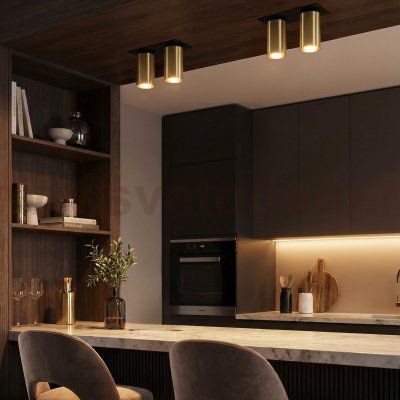 Citilux AXEL CL512D22 Спот поворотный встраиваемый двойной Латунь