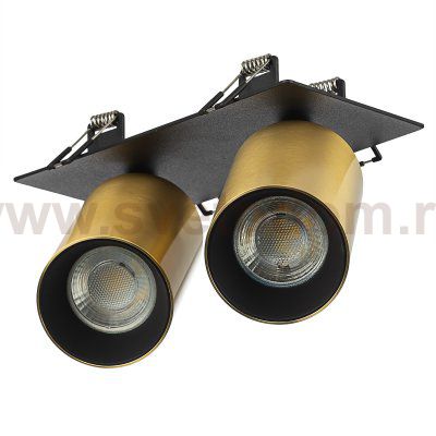 Citilux AXEL CL512D22 Спот поворотный встраиваемый двойной Латунь