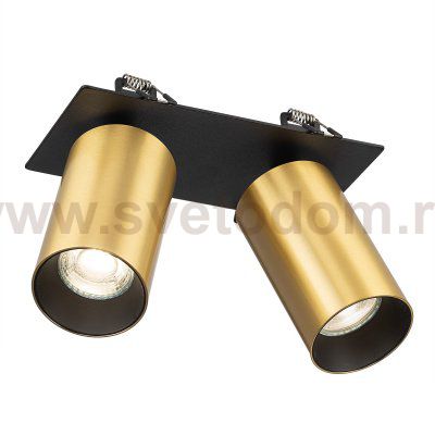 Citilux AXEL CL512D22 Спот поворотный встраиваемый двойной Латунь