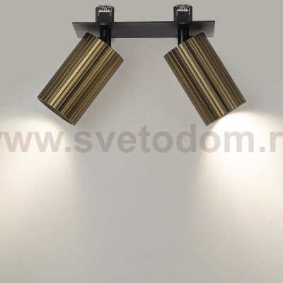 Citilux AXEL CL512D23R Спот поворотный встраиваемый двойной Бронза Рифлёный
