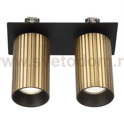Citilux AXEL CL512D23R Спот поворотный встраиваемый двойной Бронза Рифлёный
