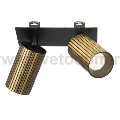 Citilux AXEL CL512D23R Спот поворотный встраиваемый двойной Бронза Рифлёный