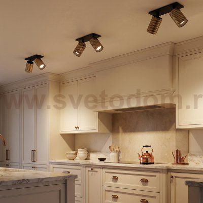 Citilux AXEL CL512D23R Спот поворотный встраиваемый двойной Бронза Рифлёный
