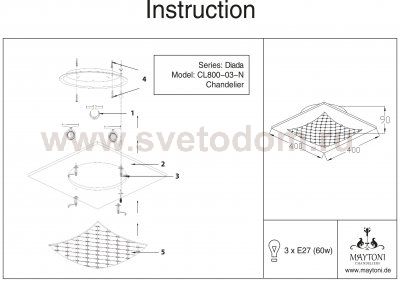 Светильник Maytoni C800-CL-03-N Modern Diada Diada