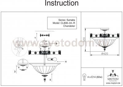 Люстра Maytoni CL808-04-R CL808 Geometry