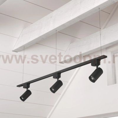 Шинопровод однофазный с питанием и заглушкой Crystal Lux CLT 0.11 01 L1000 BL (1407/002)