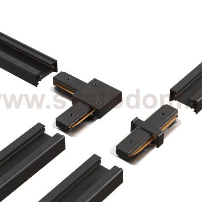 Шинопровод однофазный с питанием и заглушкой Crystal Lux CLT 0.11 01 L1000 BL (1407/002)