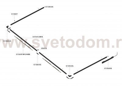 Шинопровод магнитный накладной Crystal Lux CLT 0.116 01 L2000 BL