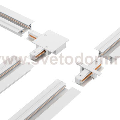Шинопровод встраиваемый однофазный с питанием и заглушкой Crystal Lux CLT 0.121 01 L1000 WH (1407/006)