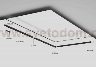 Встраиваемый магнитный трек в натяжной ПВХ потолок. Crystallux CLT 0.134 01 L3000 BL SPACE