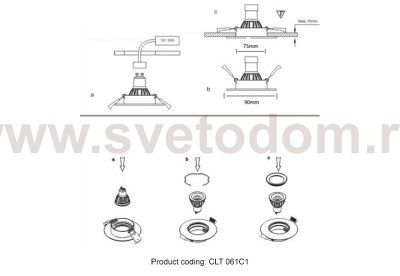 Светильник встраиваемый Crystallux CLT 061C1 CH Novari