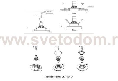 Светильник встраиваемый Crystallux CLT 061C1 GO Novari
