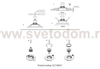 Светильник встраиваемый Crystallux CLT 063C1 WH Velora