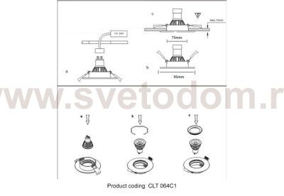 Светильник встраиваемый Crystallux CLT 064C1 WH Velora