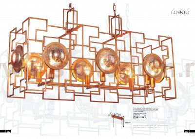 Светильник подвесной CUENTO SP8 L900 GOLD (1490/208L) Crystal lux