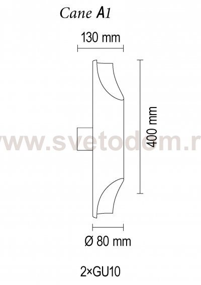 Настенный светильник Cane A1 10 G