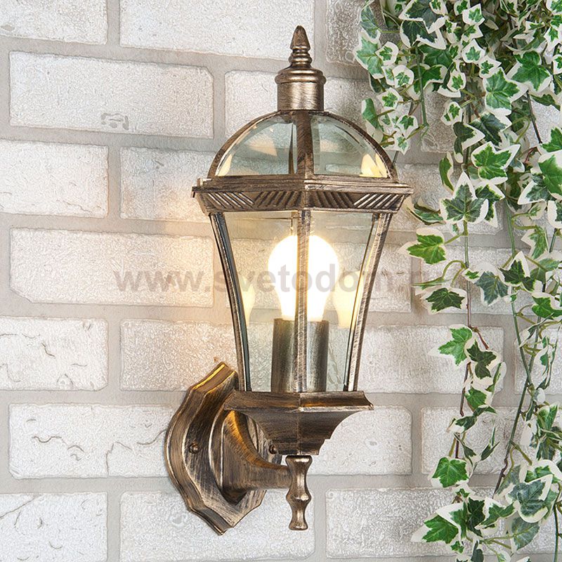 Уличный настенный светильник Capella черное золото Elektrostandard