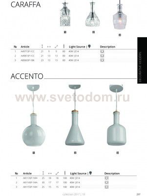 Подвесной светильник Arte lamp A4971SP-1CC Caraffa