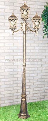 Cassiopeya F/3 черное золото уличный трехрожковый светильник на столбе IP44 Cassiopeya F/3 черное золото Elektrostandard