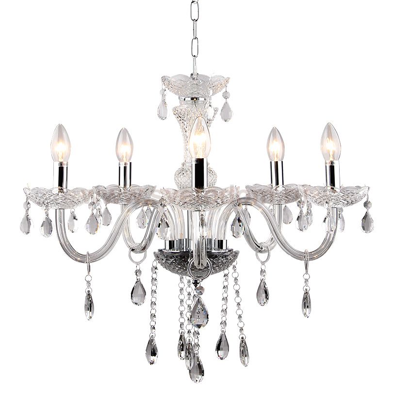 Люстра подвесная Christi-CL60E14*5CH металл, стекло 5*E14*40W