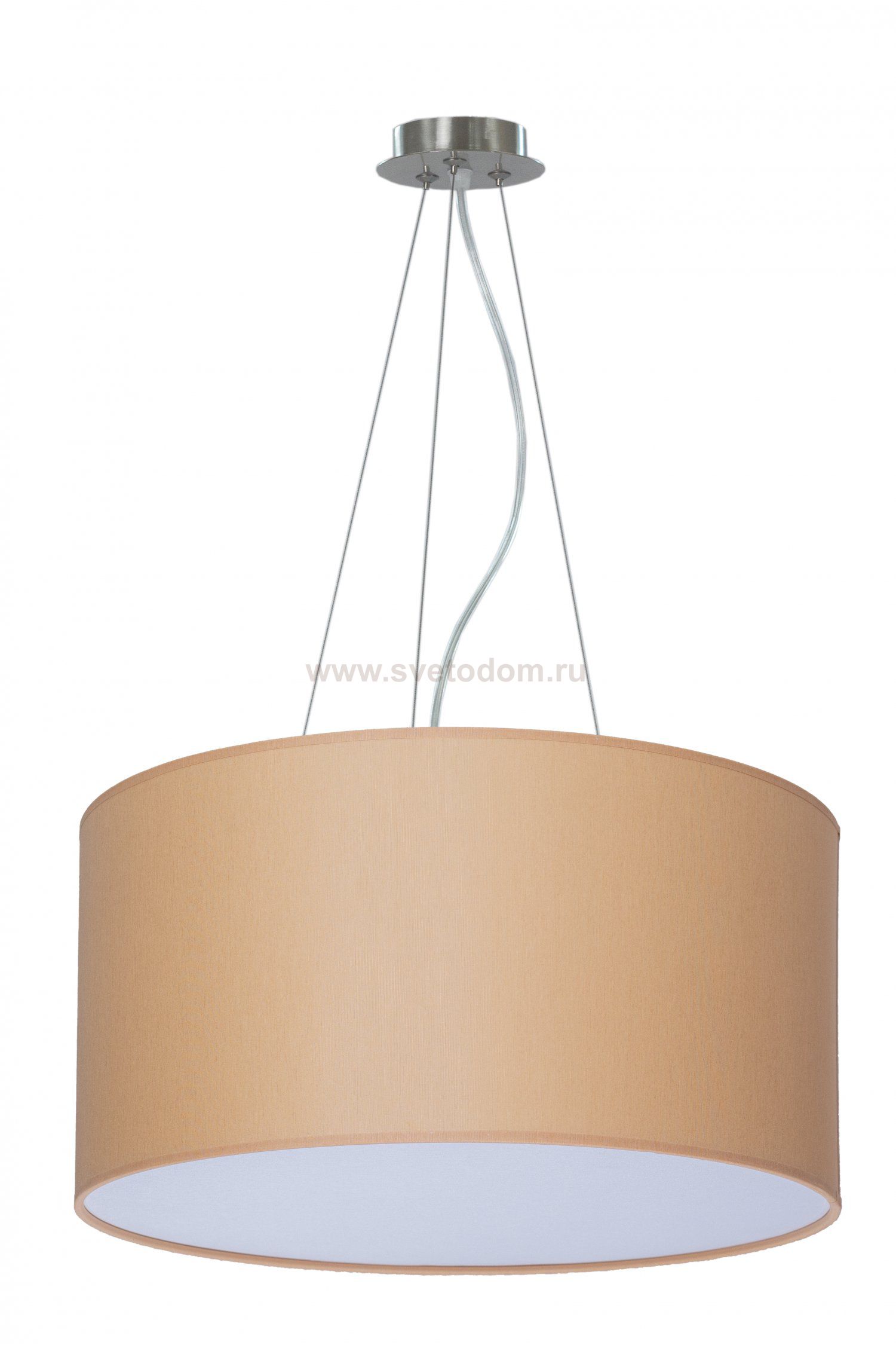 Подвесной светильник Crocus Glade S1 01 09g,металл (никель/сатин)/ткань (бежевая), ?40/Н20см,1хЕ27