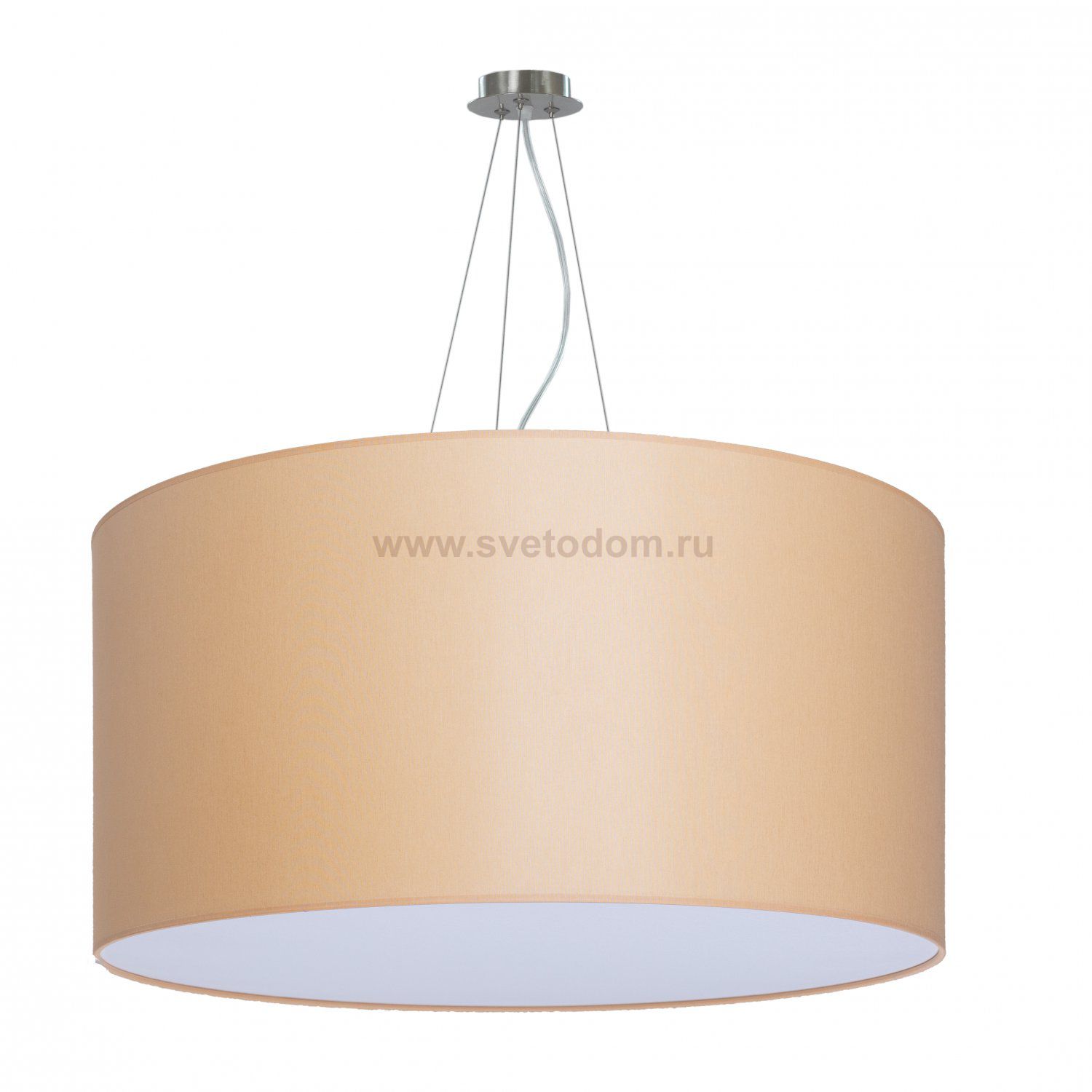 Подвесной светильник Crocus Glade S2 01 09g металл (никель/сат.)/ткань (Бежевый), ?60/Н30см, 1х Е27